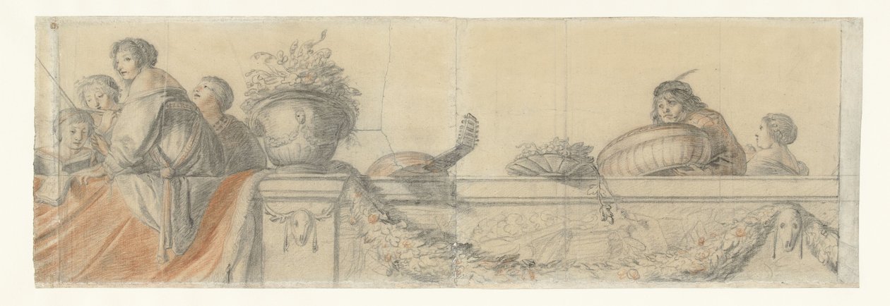 Honselaersdijk Kalesi'ndeki duvar resimleri için tasarımlar (dizi adı) by Cornelis Holsteyn