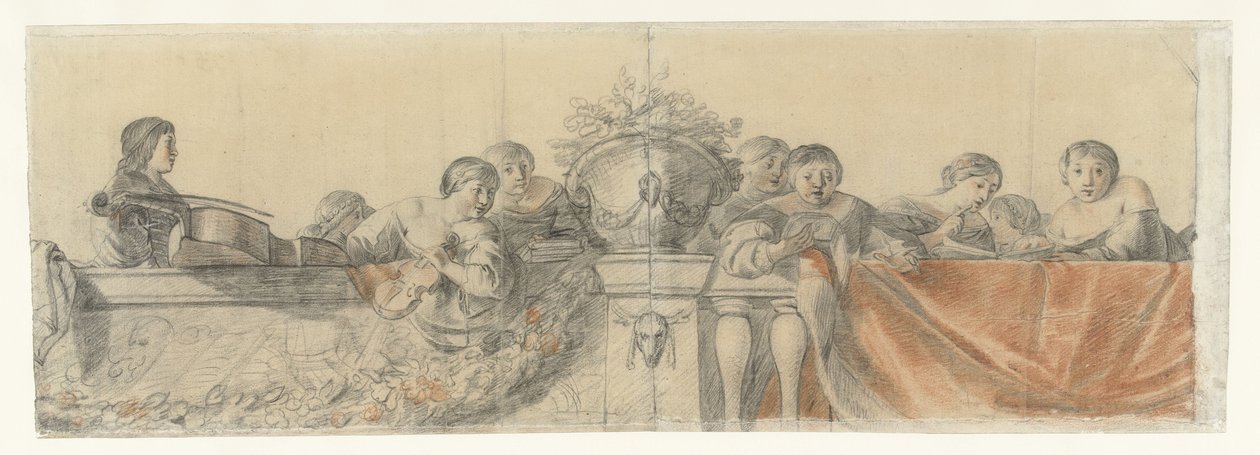 Honselaersdijk Kalesi'ndeki duvar resimleri için tasarımlar (dizi adı) by Cornelis Holsteyn