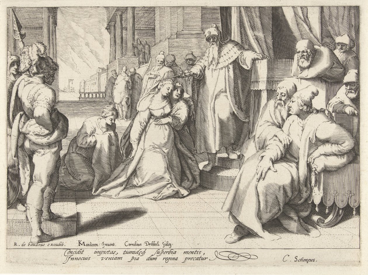 Ahaşveroş için Ester by Cornelis Jacobsz. Drebbel