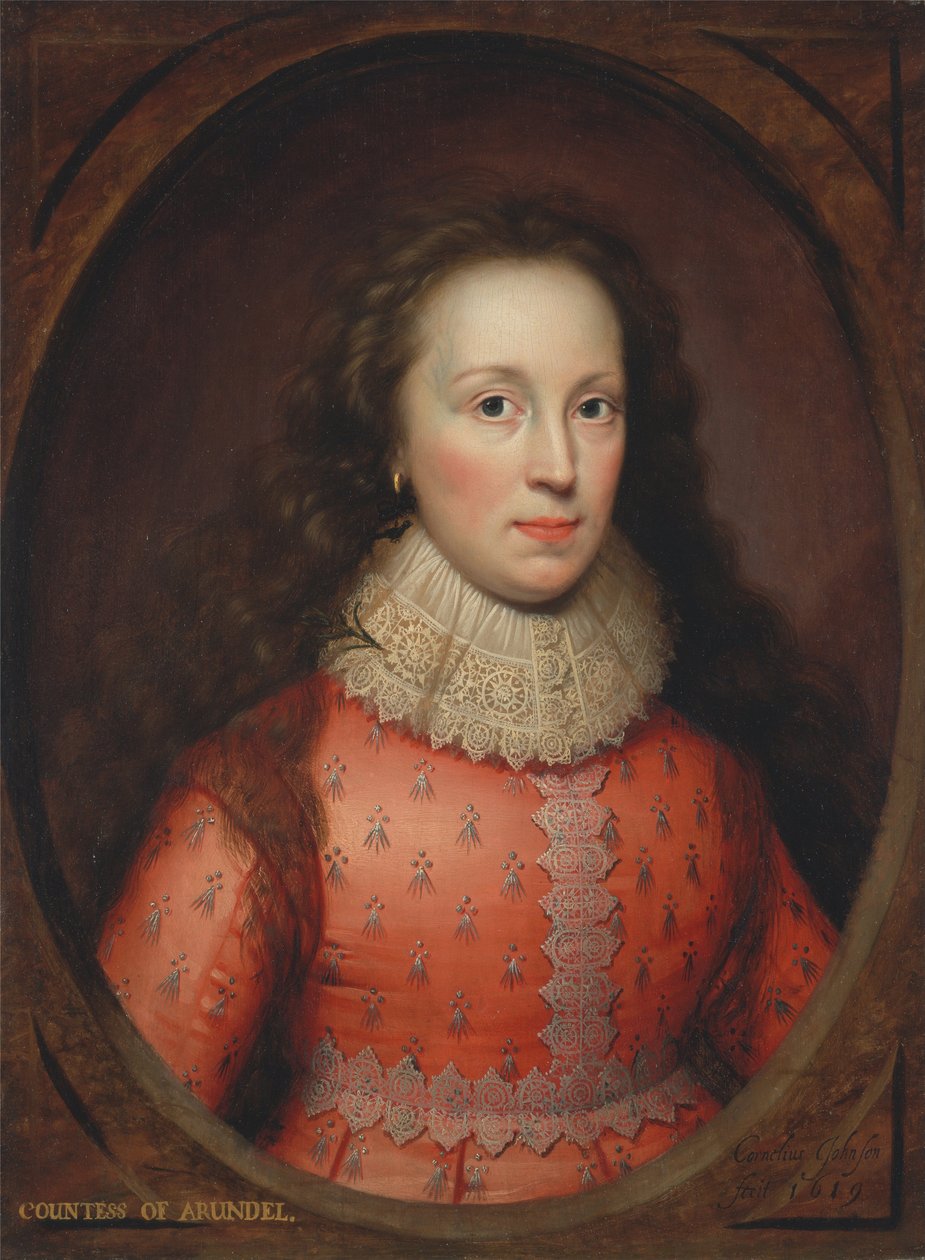 Alethea Howard, 13. Barones Furnivall, Arundel Kontesi 1585-1654, kızlık soyadı Alethea Talbot, 1619 by Cornelis Janssens van Ceulen