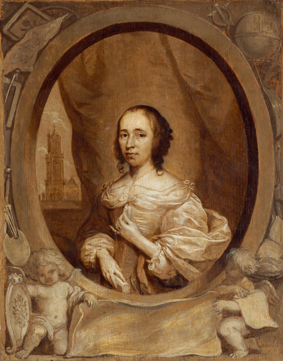 Anna Maria van Schurman, 1657. by Cornelis Janssens van Ceulen