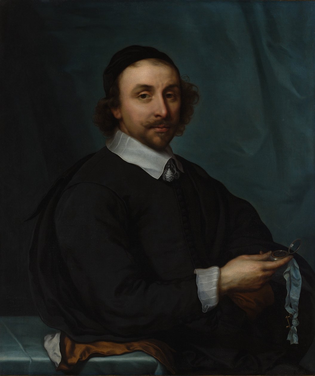 Saatli Bir Adamın Portresi, 1657. by Cornelis Jonson van Ceulen