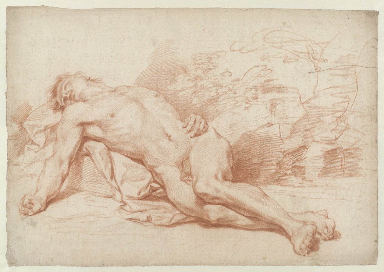 uzanmış erkek çıplak by Cornelis Joseph d