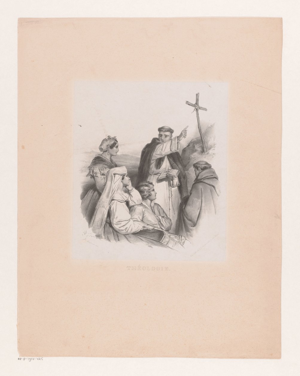 Bir théologie'de şirket ve keşişler (nesnedeki başlık) by Cornelis Kruseman