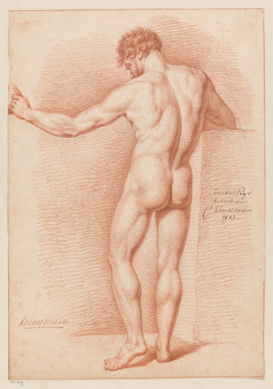 Arkadan görülen çıplak erkek ayakta (2. ödül 1813) by Cornelis Kruseman