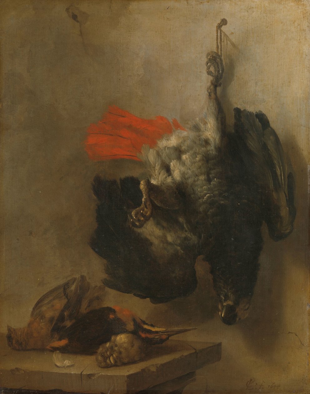 Papağan ve Snipes ile Natürmort by Cornelis Lelienbergh