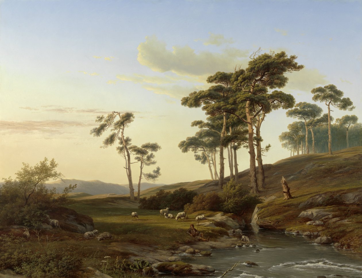 Çoban ile akşam havası by Cornelis Lieste (signed by artist)