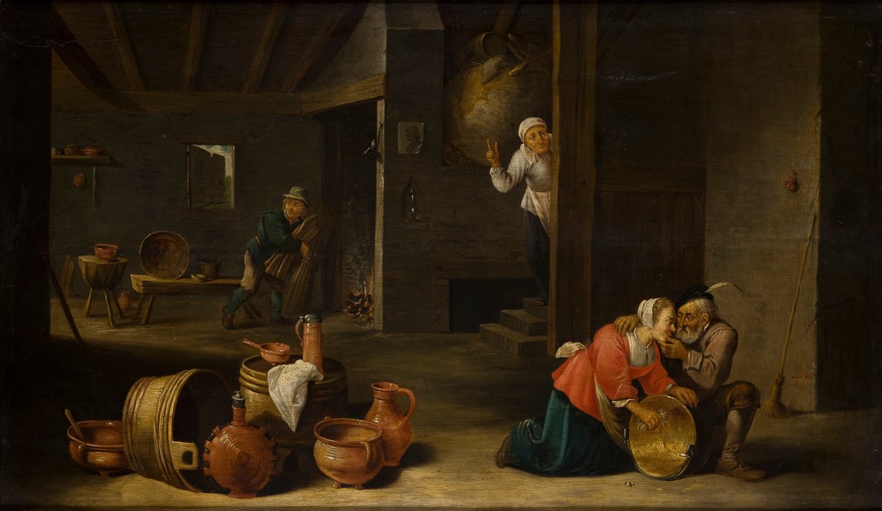Tatsız Sürpriz (Uyumsuz Çift) (panel üzerine yağlıboya) by Cornelis Mahu