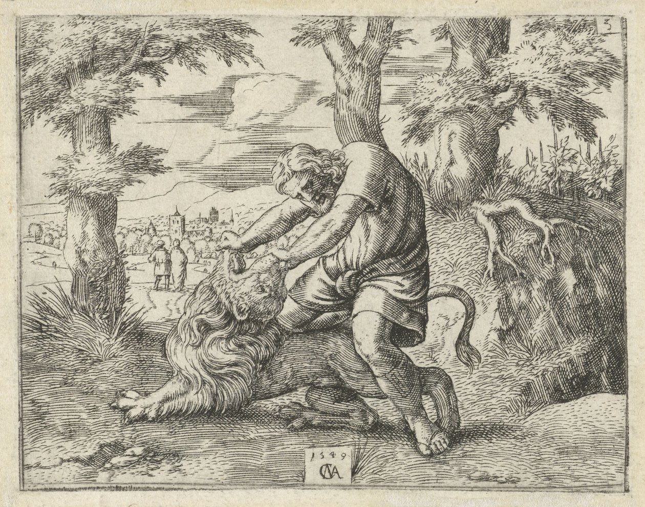 Samson aslanı öldürür Samson Tarihi (dizi başlığı) by Cornelis Massijs