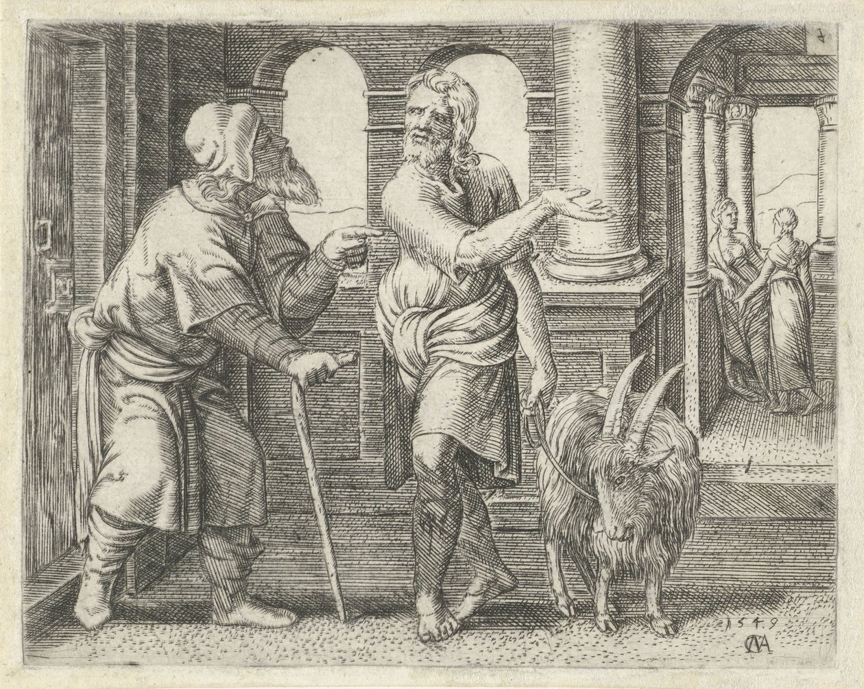 Samson, kayınpederi olan bir çocukla Samson Tarihi (dizi başlığı) by Cornelis Massijs