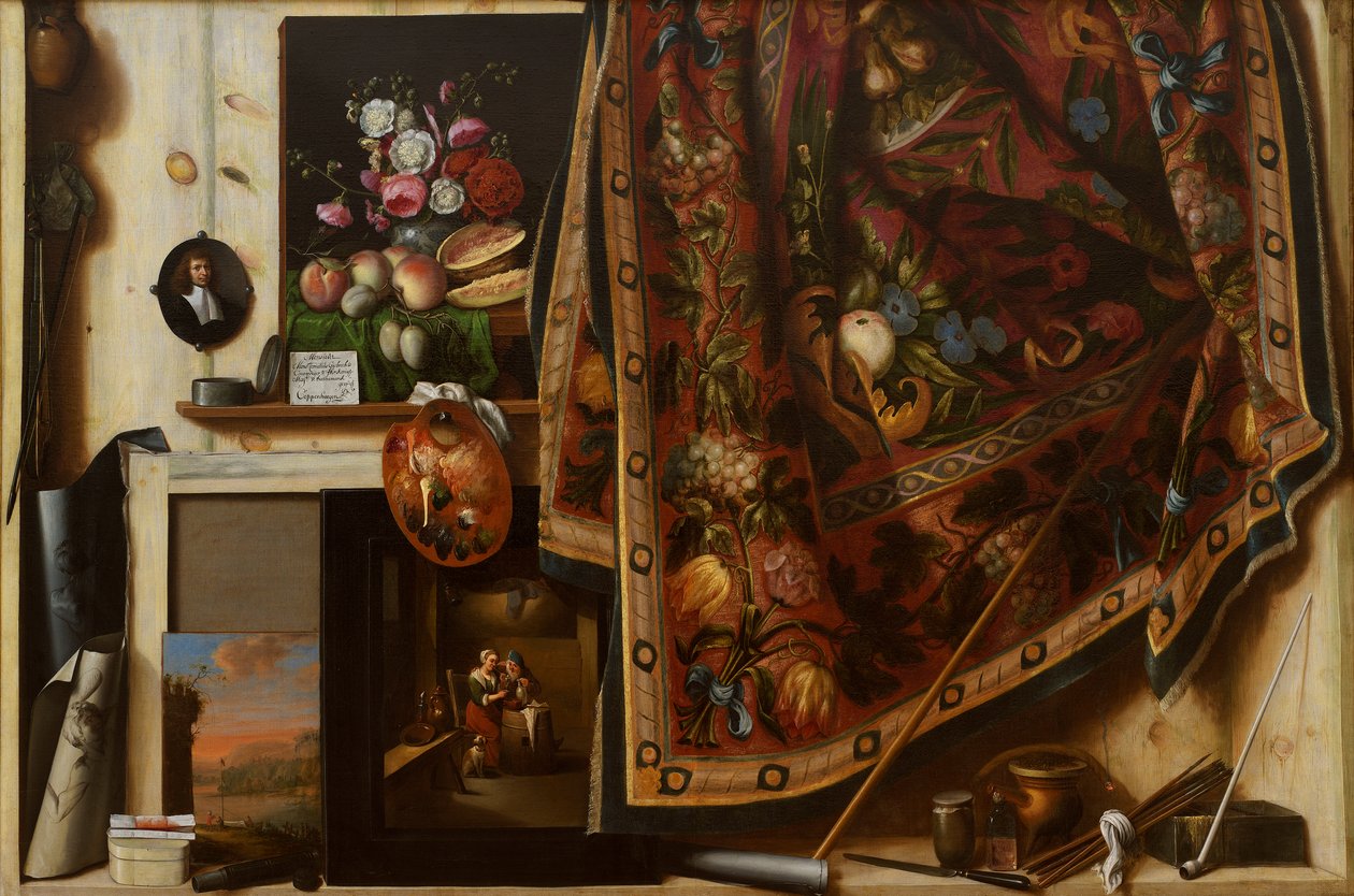 Göz aldanması. Sanatçının Stüdyosunda Bir Dolap by Cornelis Norbertus Gysbrechts