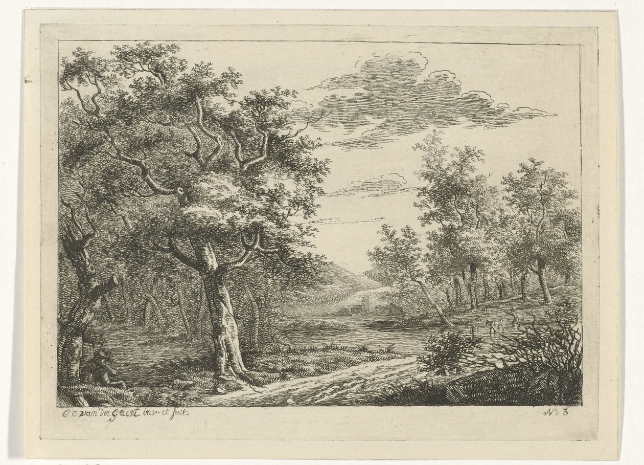 Rakamlar ve sığır ile manzara Sığırlarla manzaralar (dizi başlığı) by Cornelis Ouboter van der Griendt
