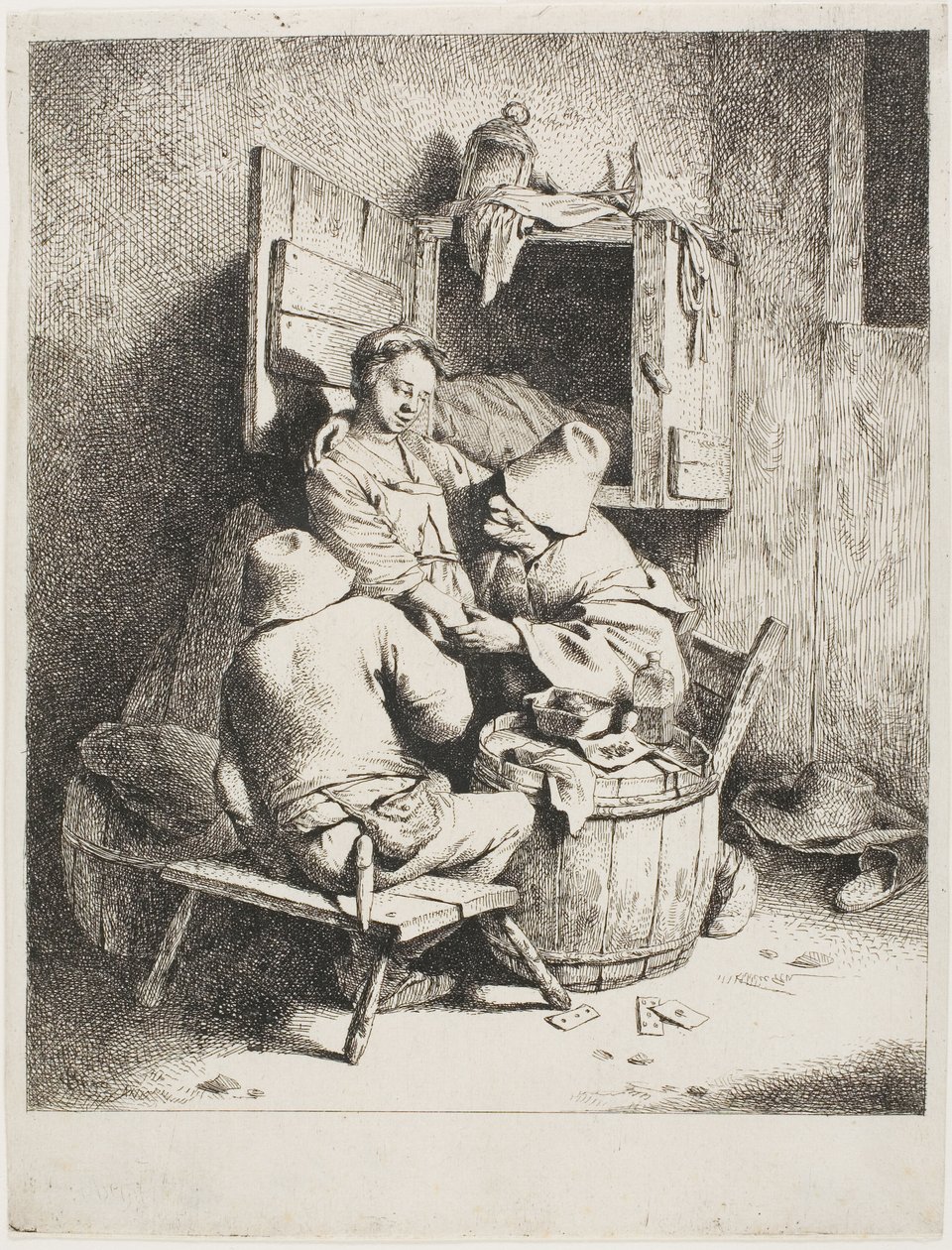 Genç Hostesi Okşayan Bir Adam by Cornelis Pietersz. Bega