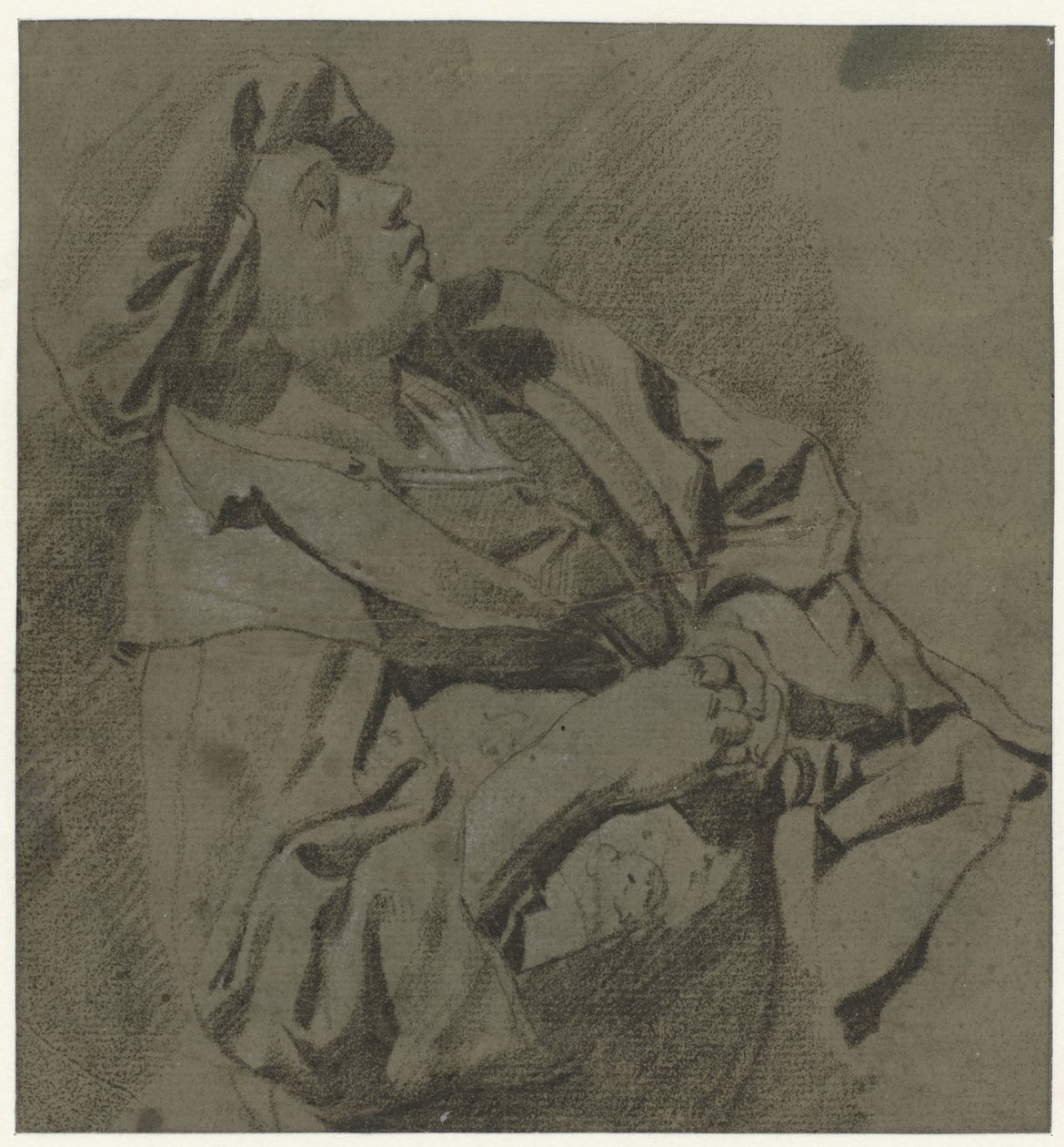 Bereli çocuk, arkaya yaslanmış by Cornelis Pietersz. Bega