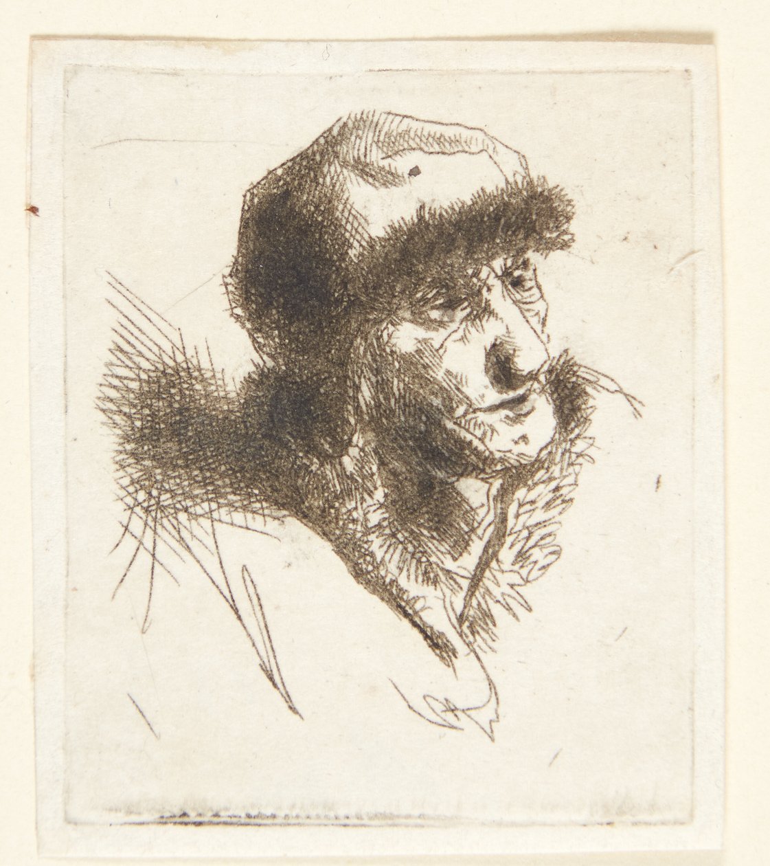 Kürk şapkalı yaşlı kadın by Cornelis Pietersz Bega
