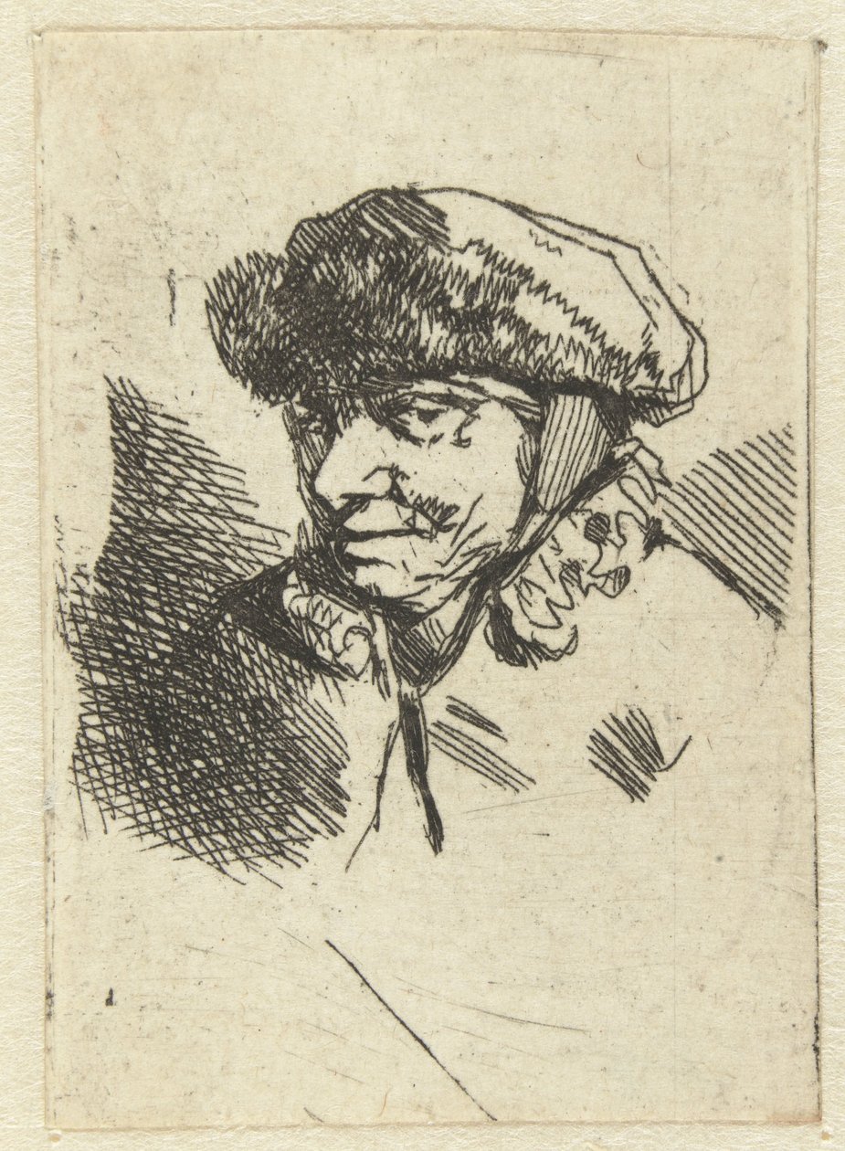 Kürk şapkalı yaşlı kadın by Cornelis Pietersz. Bega