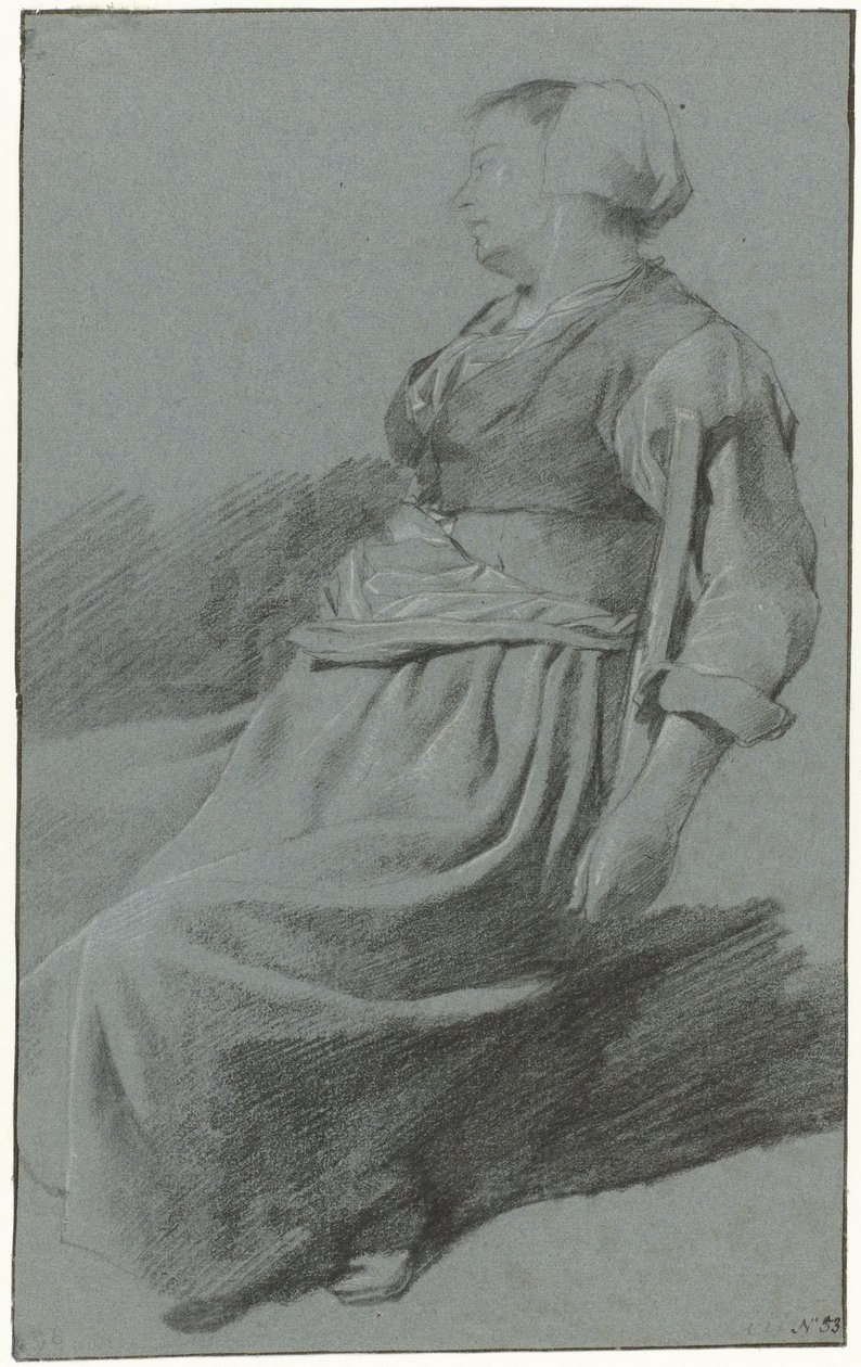 Oturan Kadın, Yüzü Sola Bakmış, Şapkalı, Kolunu Sandalyenin Arkasına Atmış, Sol by Cornelis Pietersz. Bega