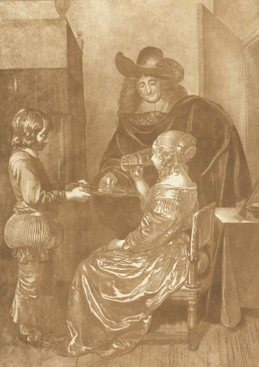 Sayfa ile beyefendi ve bayan by Cornelis Ploos van Amstel (signed by artist)