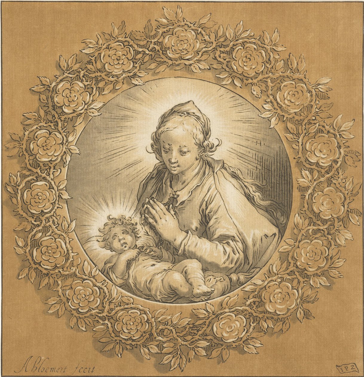 İsa Çocuk ile Meryem Meryem Ana ve Çocuk İsa by Cornelis Ploos van Amstel (signed by artist)