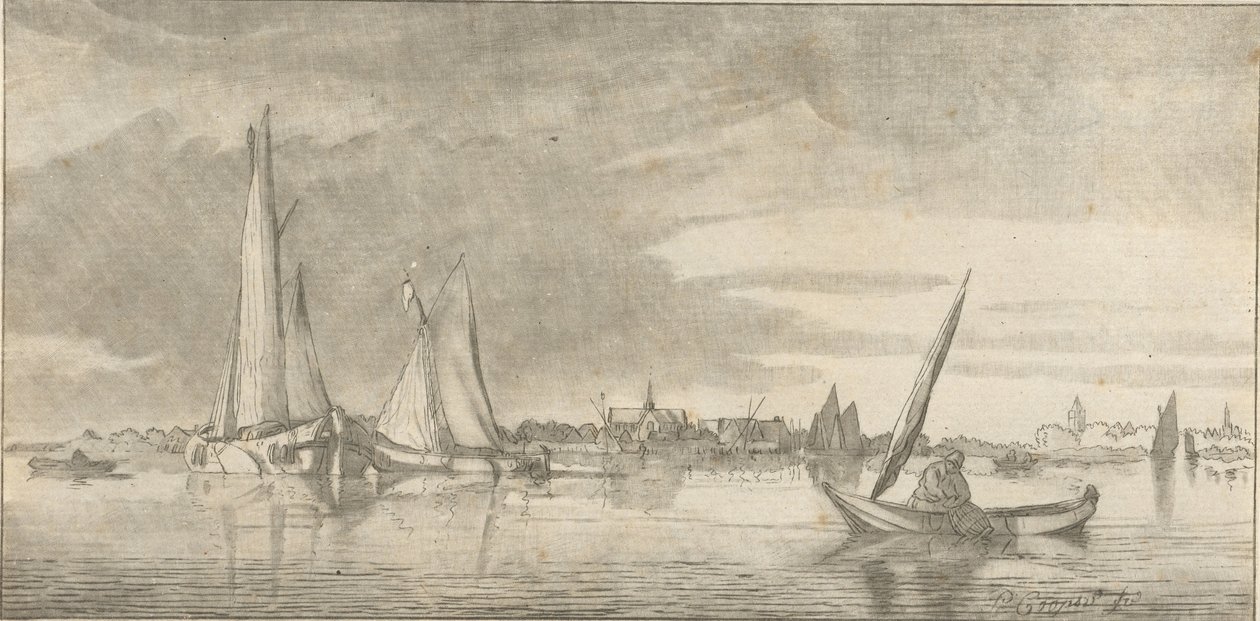 Nehir manzarası by Cornelis Ploos van Amstel (signed by artist)