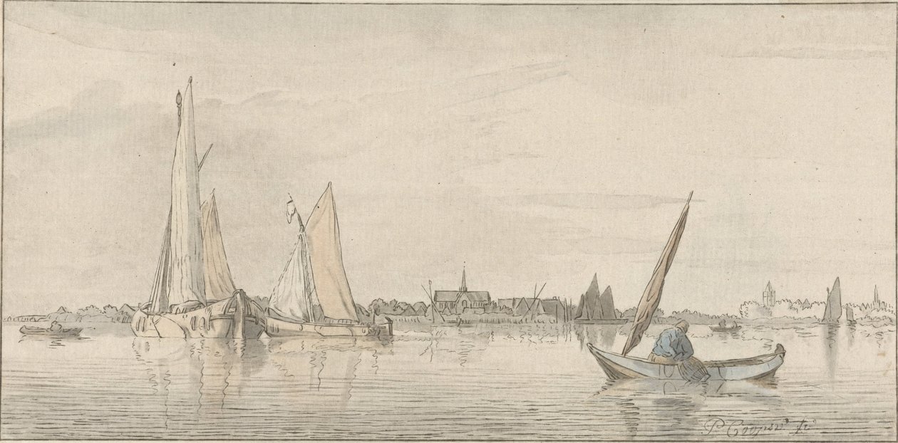 Nehir manzarası by Cornelis Ploos van Amstel (signed by artist)