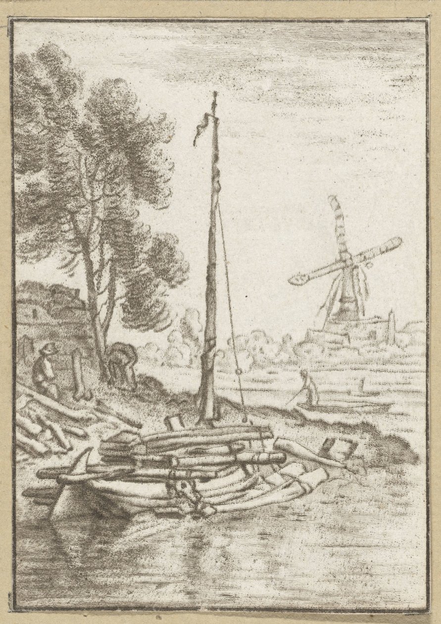 dolambaçlı nehir Baskı çalışması (seri başlığı) by Cornelis Ploos van Amstel