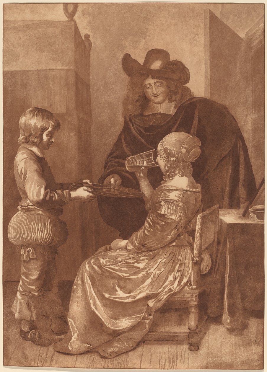 Cavalier ve Sayfalı Bayan by Cornelis Ploos van Amstel