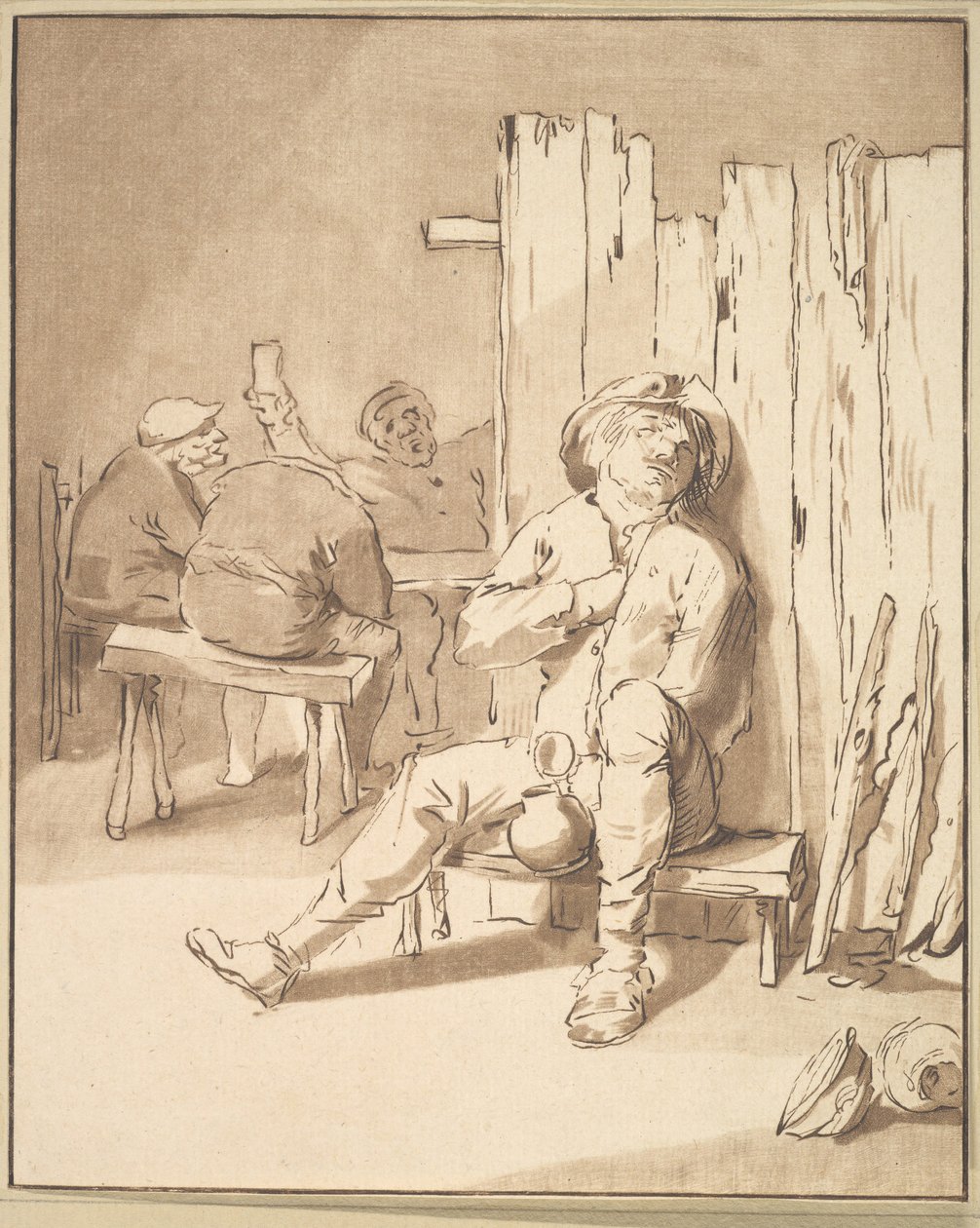 Bir Handaki Sarhoş Çiftçi, 1775. by Cornelis Ploos van Amstel