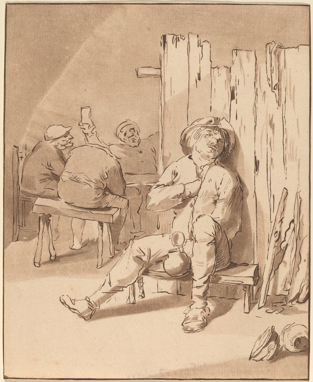 Bir Handaki Sarhoş Köylü by Cornelis Ploos van Amstel