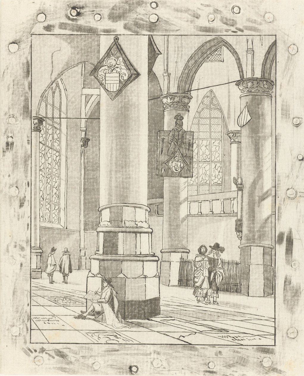Kerkinterieur by Cornelis Ploos van Amstel