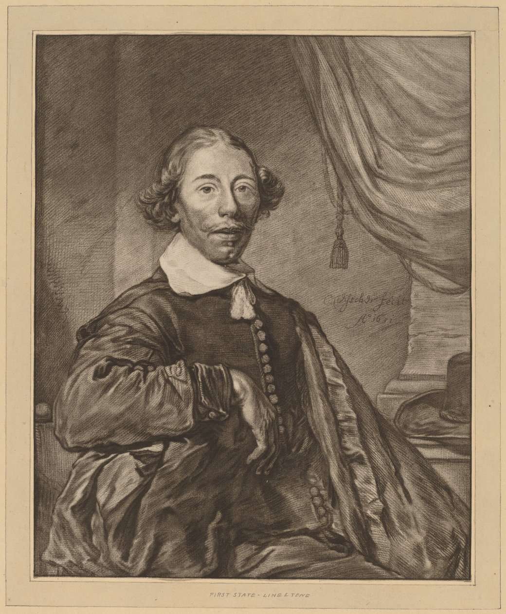 Oturan Bir Adamın Portresi by Cornelis Ploos van Amstel