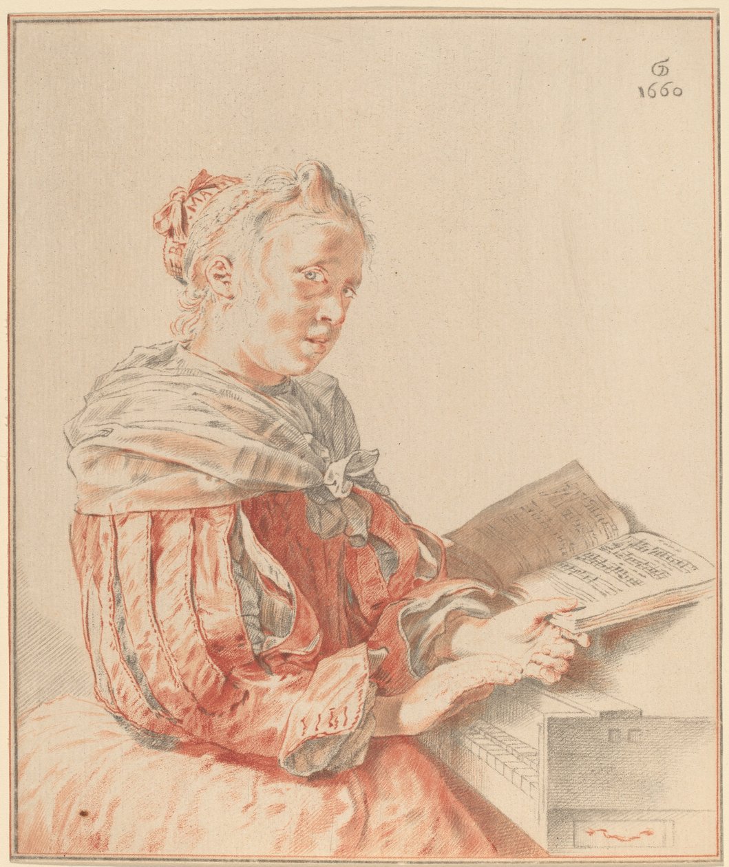 Klavyede Genç Kız by Cornelis Ploos van Amstel