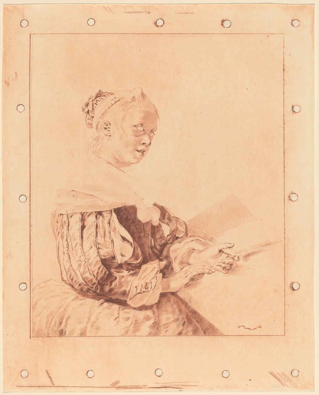 Klavyede Genç Kız by Cornelis Ploos van Amstel