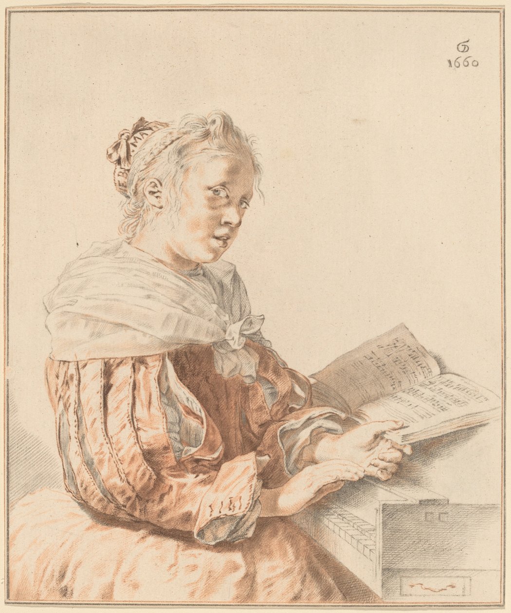 Klavyede Genç Kız by Cornelis Ploos van Amstel