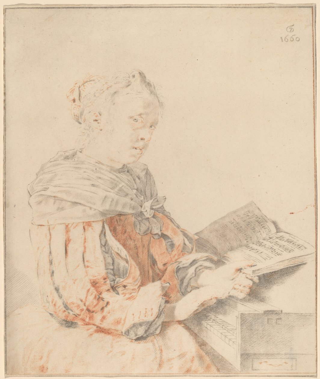 Klavyede Genç Kız by Cornelis Ploos van Amstel