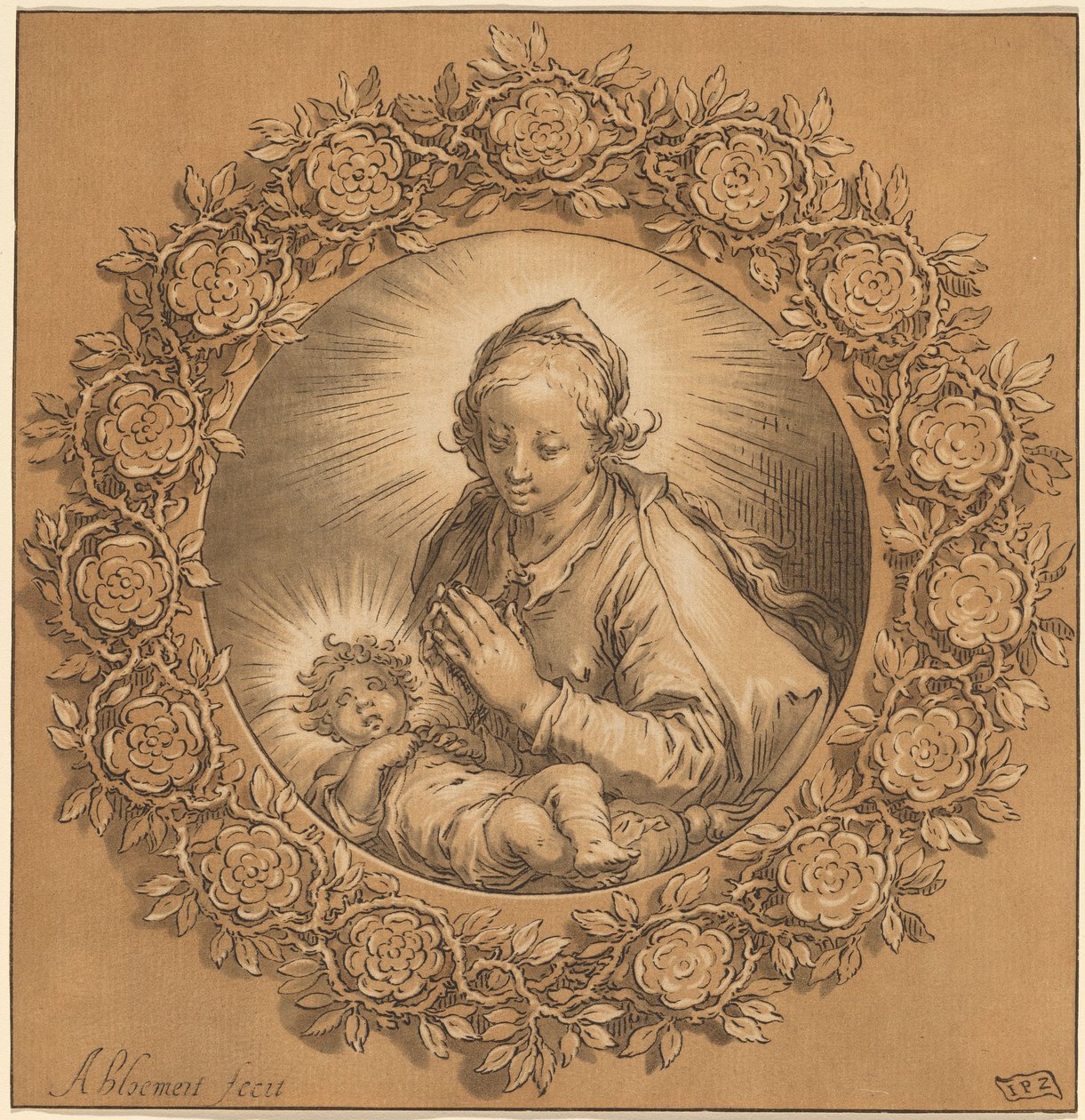 madonna ve çocuk by Cornelis Ploos van Amstel after Abraham Bloemaert