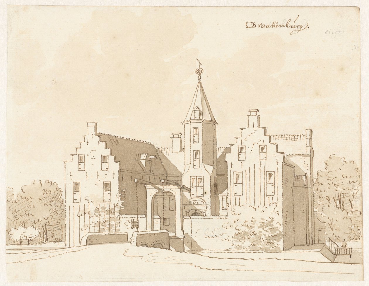 Baarn yakınlarındaki Drakenburg Kalesi by Cornelis Pronk (possibly)