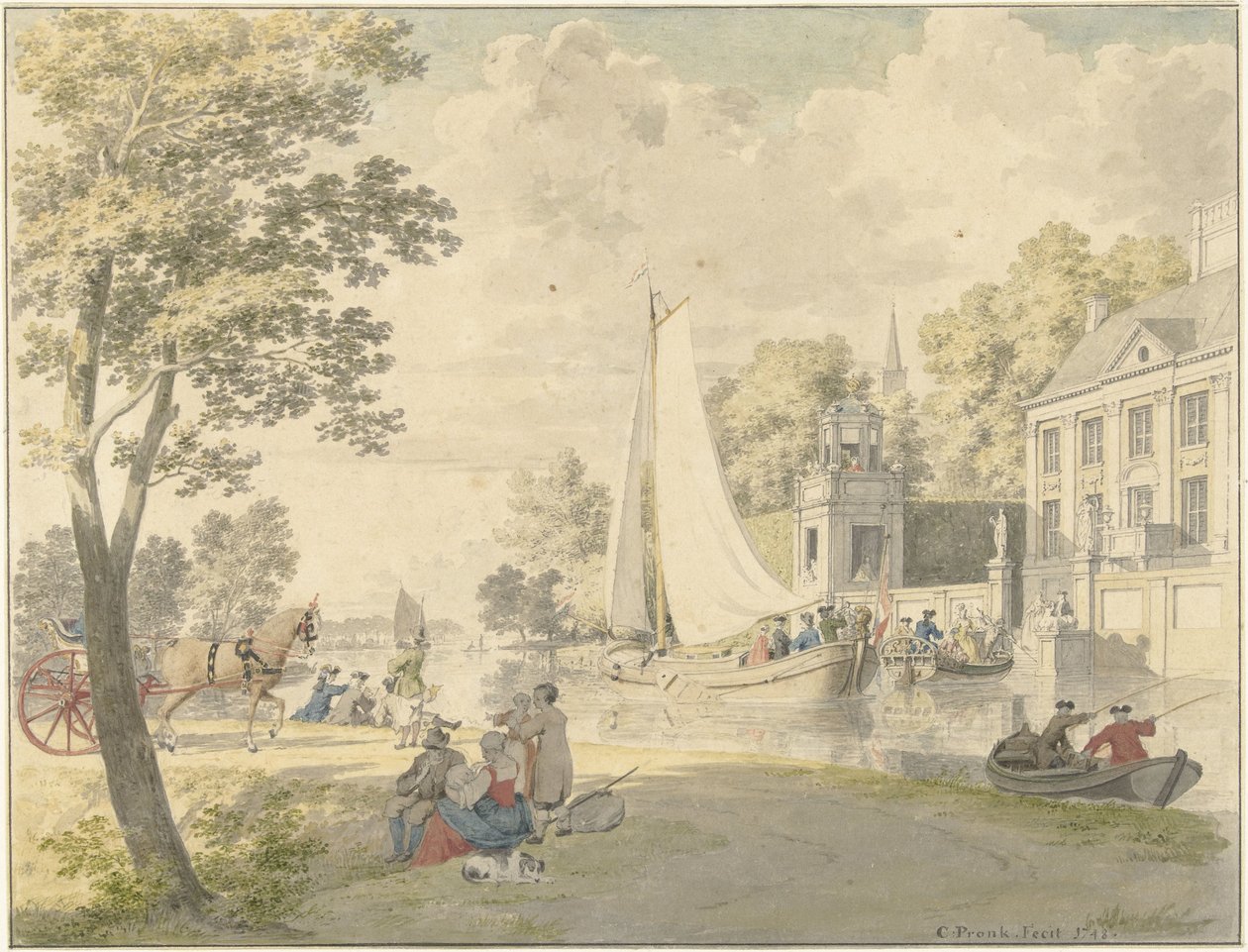 Zevk gemileri ile yaz kara sahnesi by Cornelis Pronk