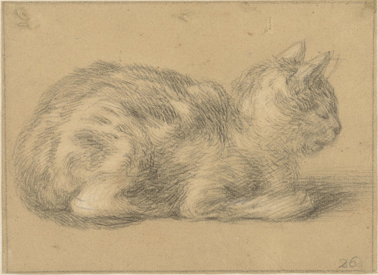 Oturan kedi, sağda by Cornelis Saftleven (possibly)