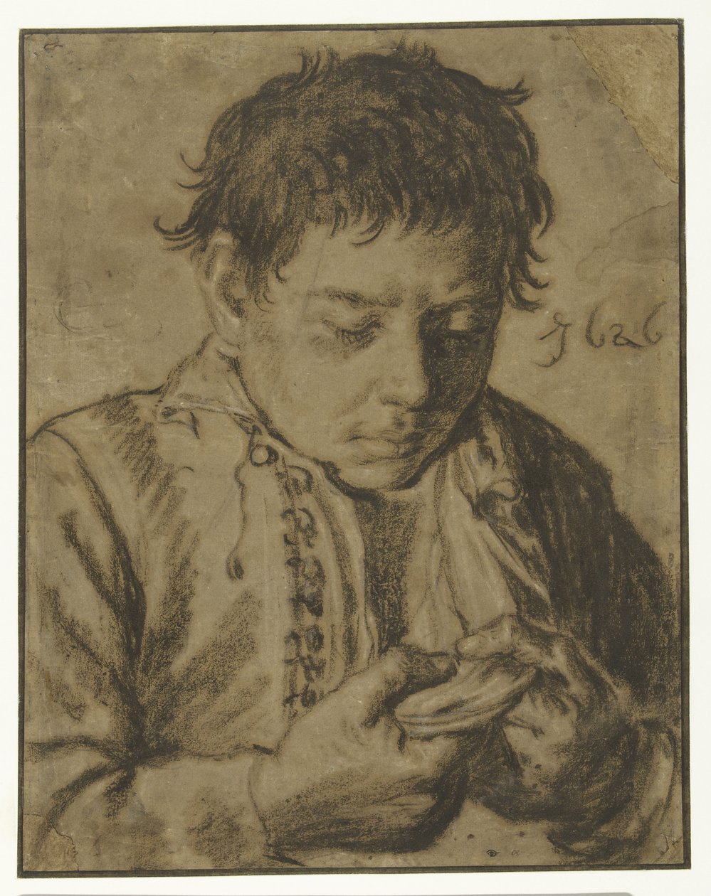 Pire toplayan çocuk, yarım boy by Cornelis Saftleven