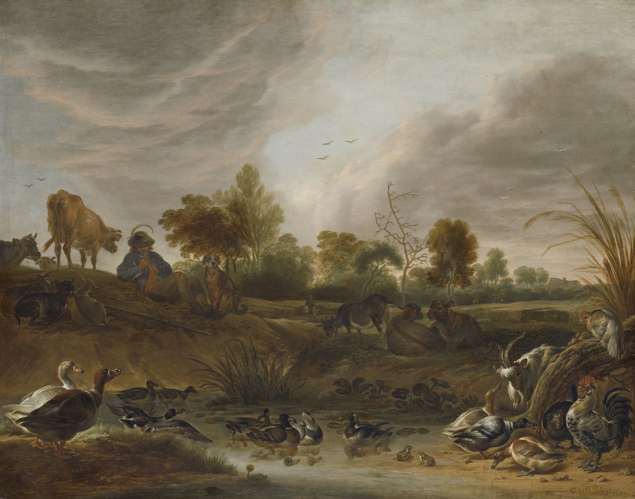 Hayvanlarla manzara by Cornelis Saftleven