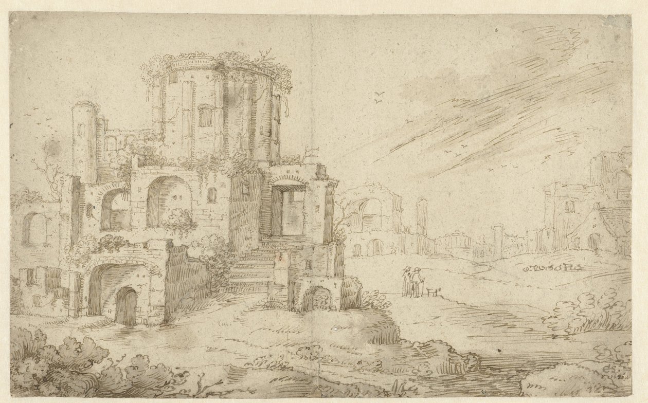 Antik kalıntılarla dolu manzara by Cornelis Saftleven