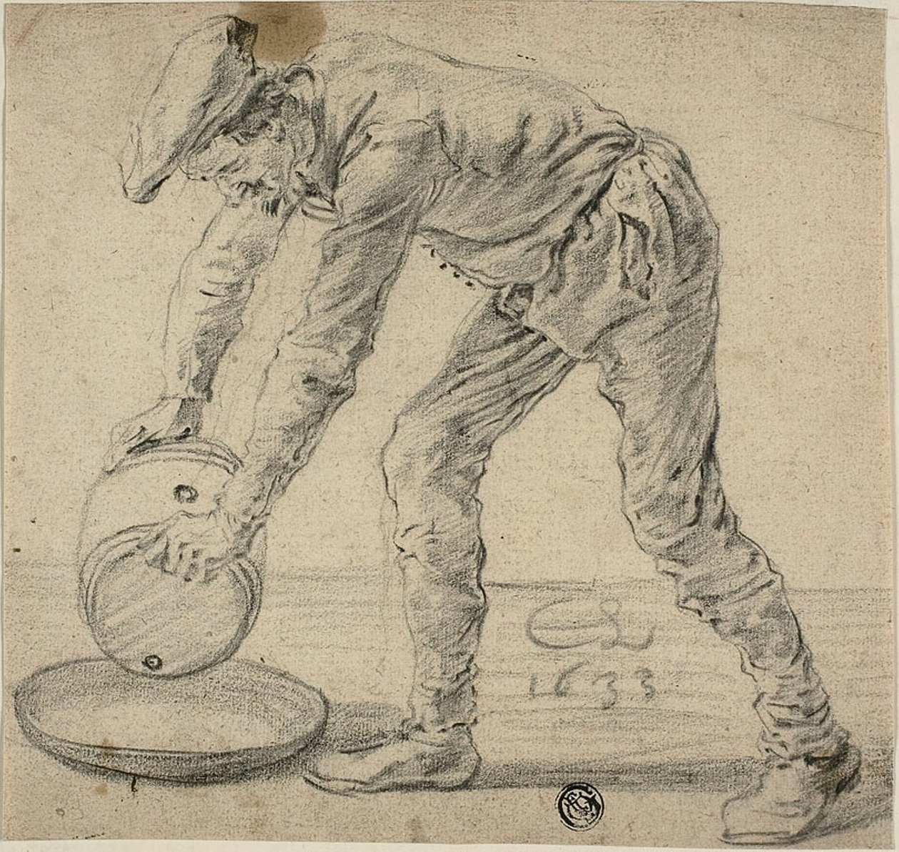 Bir fıçı olan adam by Cornelis Saftleven