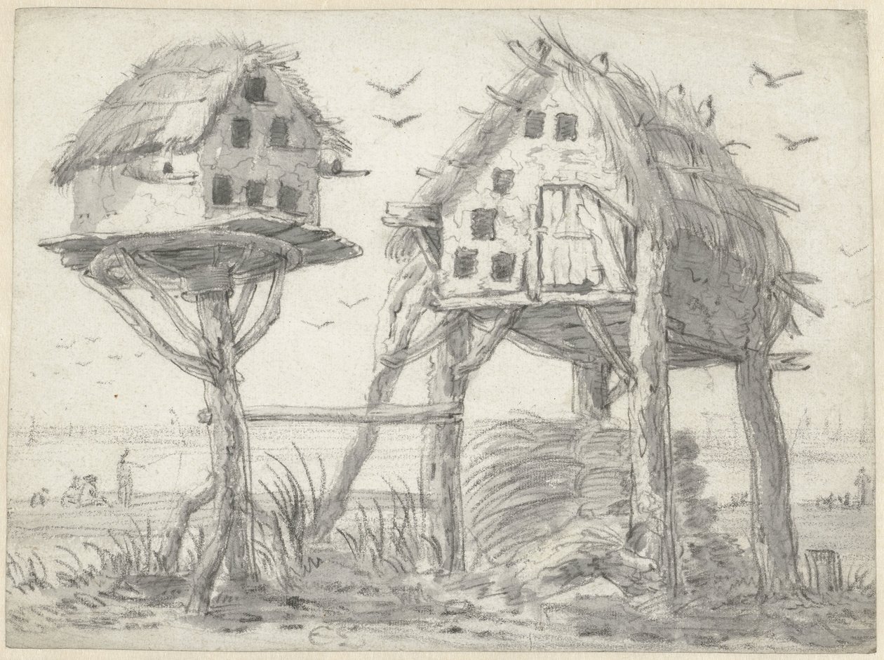 iki güvercin evi by Cornelis Saftleven