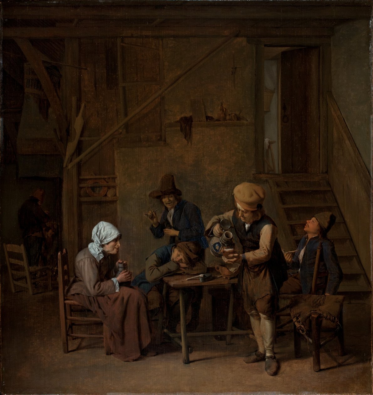 Köylüler bir iç by Cornelis Schaeck