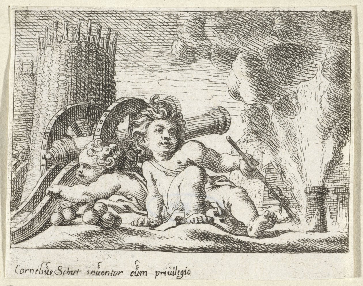 Silahlı iki çocuk by Cornelis Schut (I)