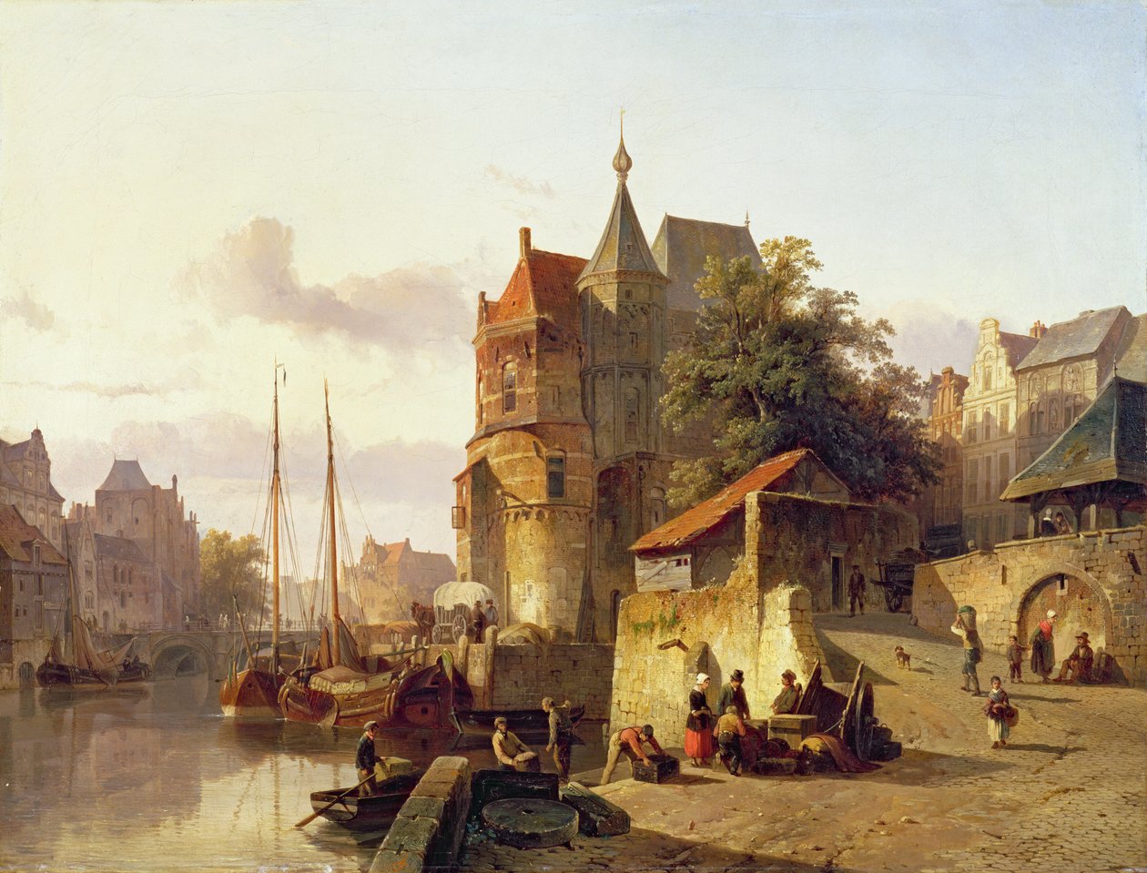 Kanalın Kıyısında Müstahkem Binalar by Cornelis Springer