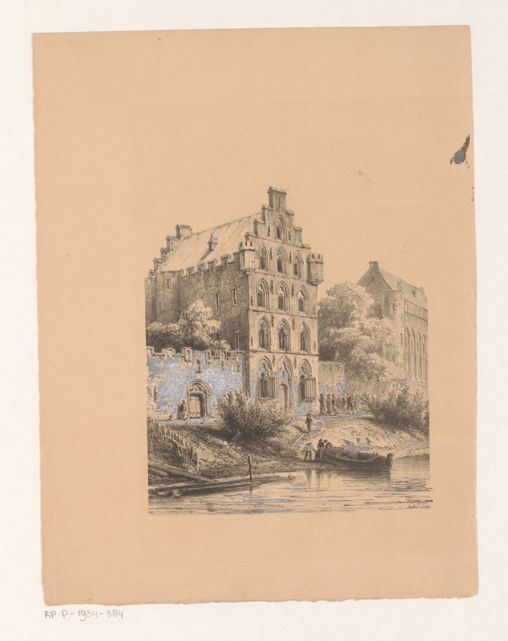 Su kenarındaki evler soyluların evleri by Cornelis Springer