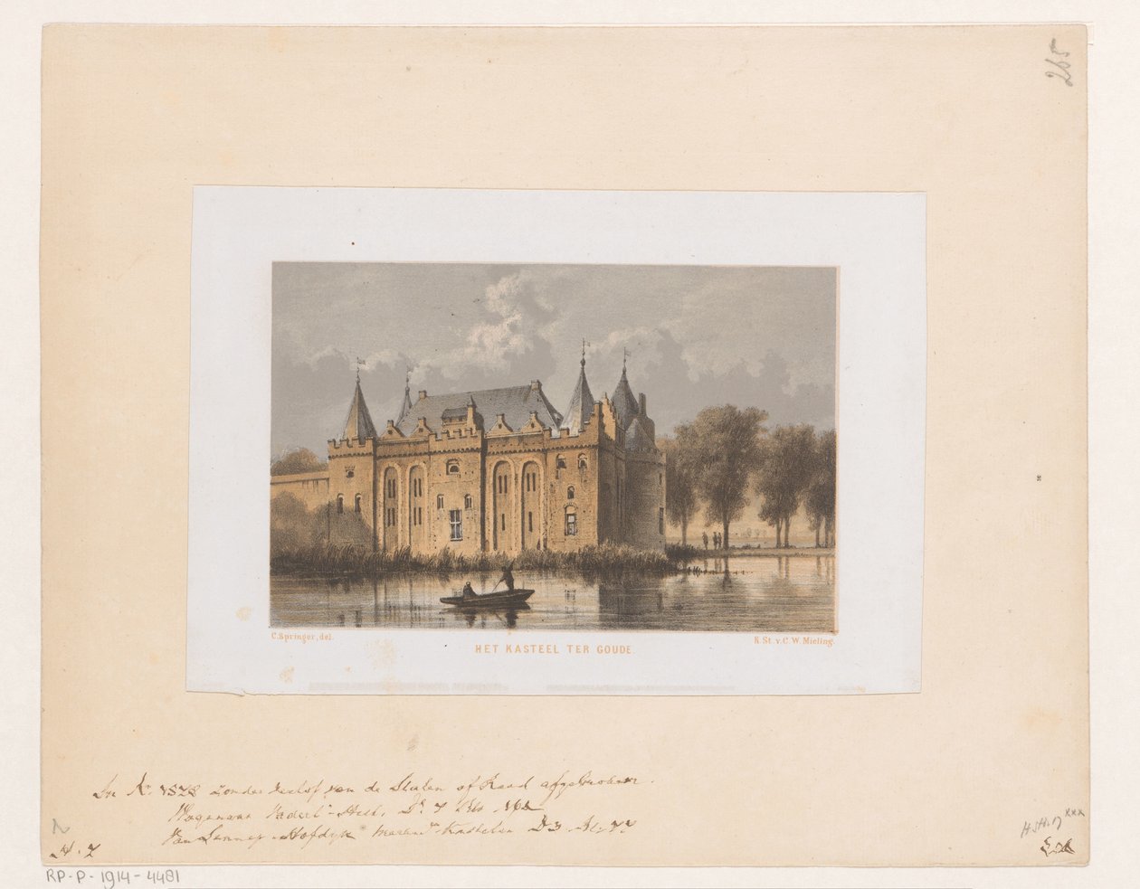 Gouda Kalesi Goude Kalesi (nesne üzerindeki başlık) by Cornelis Springer