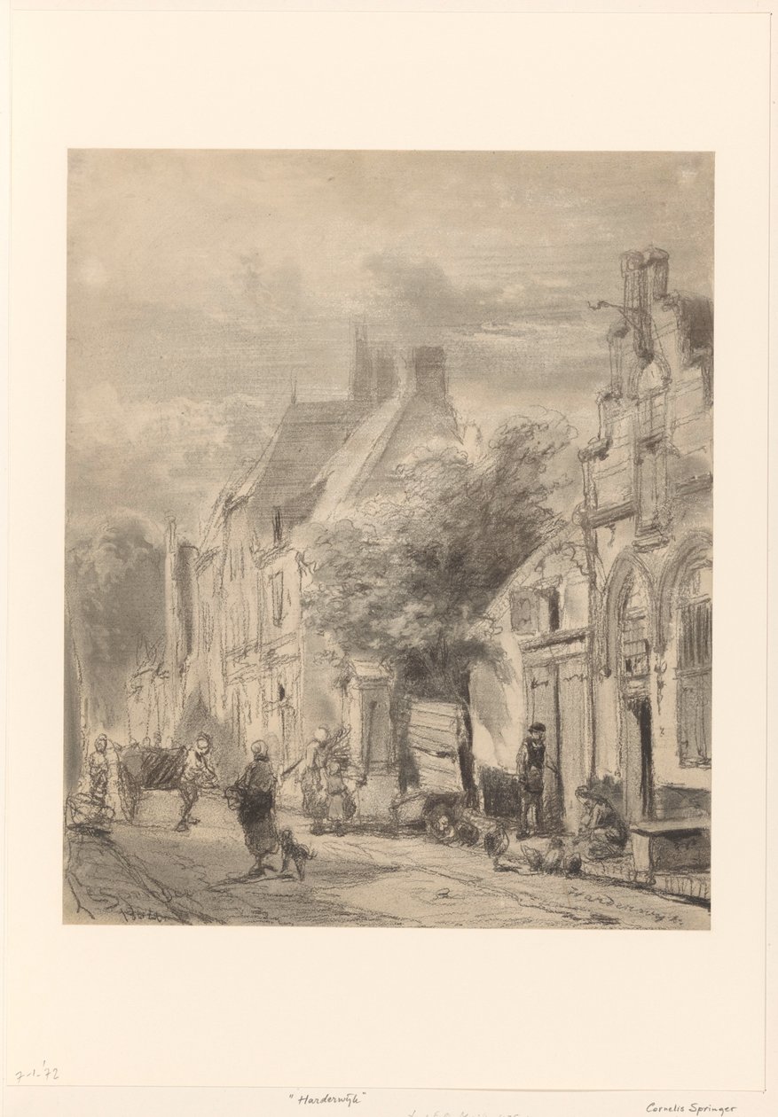 Harderwijk'te sokak görünümü by Cornelis Springer